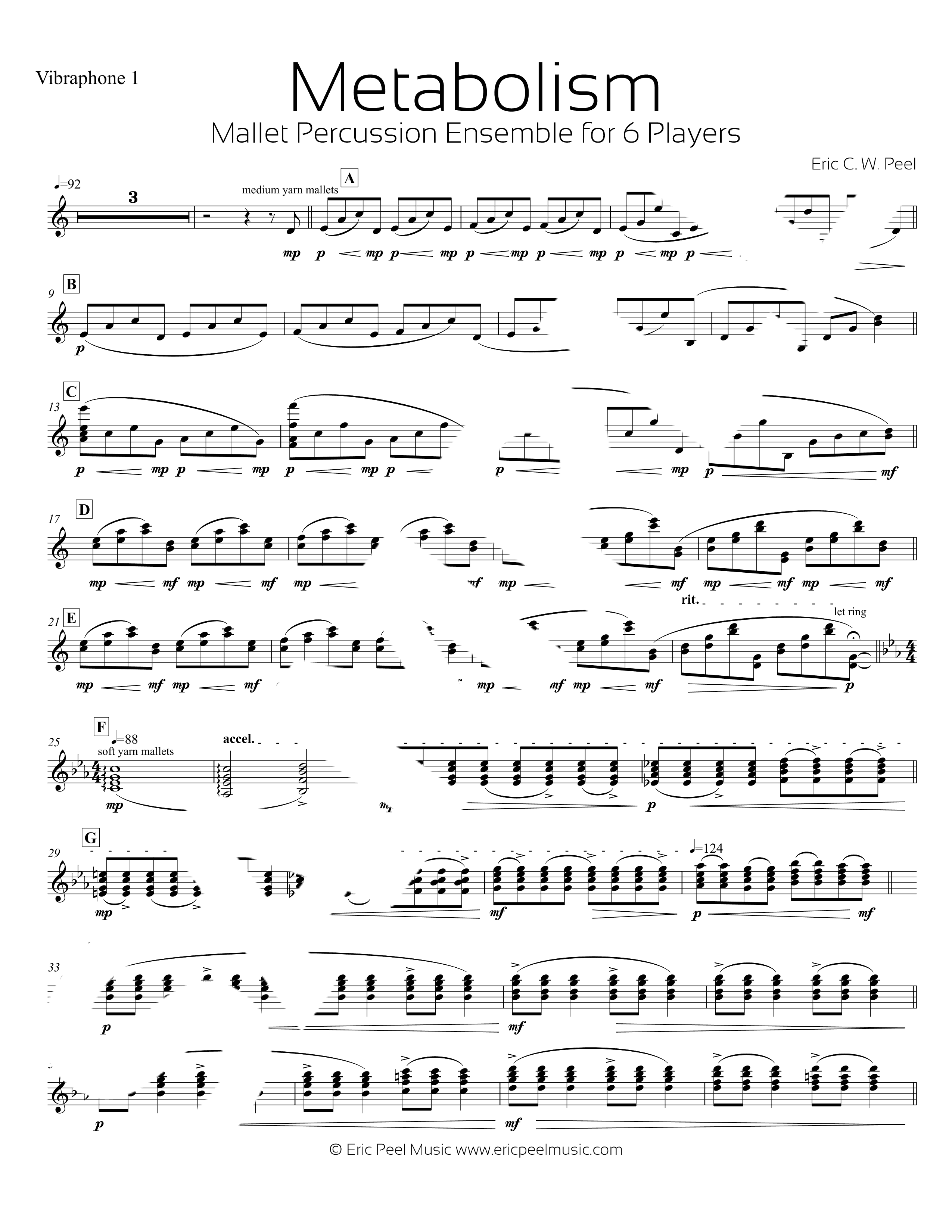 FNF Week 7 Sheet music for Vibraphone, Drum group, Marimba, Synthesizer  (Percussion Ensemble)